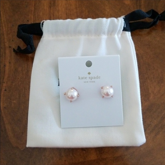 ♠️ NEW Kate Spade Rose Gold Pearl Earrings - Picture 5 of 5